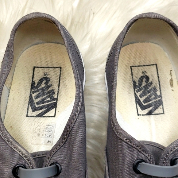 VANS AUTHENTIC Pewter black M6/W7.5 silicon stretch laces deck shoes - Picture 4 of 10